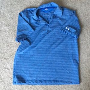 Blue Stripe Under Armour Polo